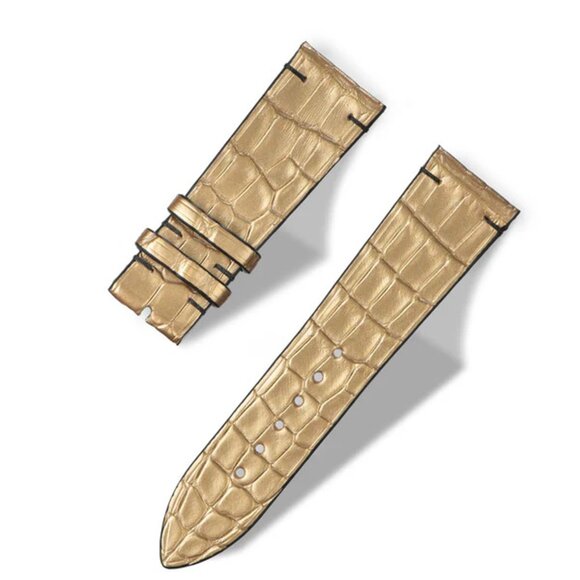 Real Alligator Skin Watch Strap – Minimalist Design - Gilding Color main image 5